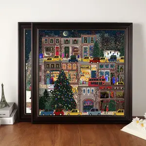 500 Pieces Christmas Winter Lights Puzzle 50.8* 50.8cm Galison European Retro Coffee Color Frame