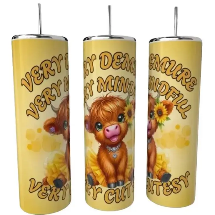 20oz VERY DEMURE VERY MINDFUL VERY CUTESY SUBLIMATED TUMBLER Drinkware Portable Washable Reusable--=%2=- perfect=%2=----=%2=- gift=%2=-- perfect gift