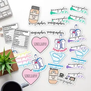 Stickers Pack 20 Pcs Sonographer Bottle Car Skateboard Waterproof Colorful Water Laptop Vinyl Bike Bumper Aesthetic Luggage Guitar