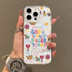 Magnetic Soft Case for iPhone11/12/13/14/15/16/promax, God is bigger than your past MagSafe Compatible,Aesthetic Pattern Design Lightweight,AntiScratch,and Trendy