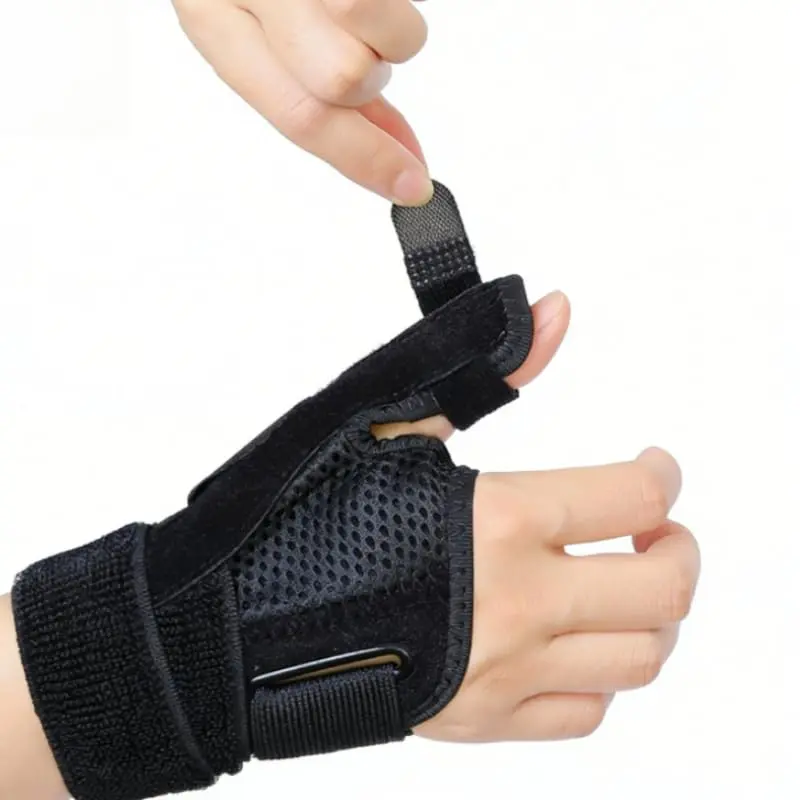 Ergonomic Wrist Brace with Soft Thumb for Hand - Breathabel Fabric & Compression Strap Wrist Guard for Fitness, Typing, Handworking, Motorcycling