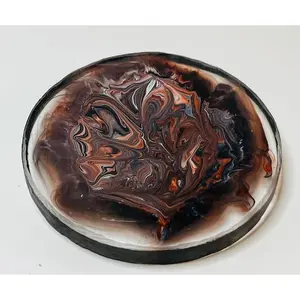 Brown and Orange Extra Small Epoxy Coaster