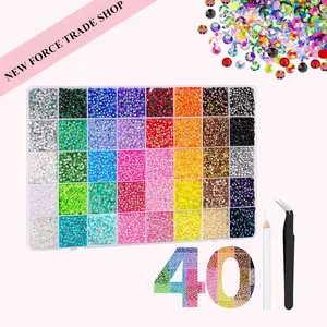 Summervibes 32000Pcs Resin Jelly Rhinestones for Bedazzling, 3mm Multicolor Flatback Rhinestones, Bedazzling Kit with Tools, Bedazzler Kit for Crafting Book Clothes Makeup Shoes
