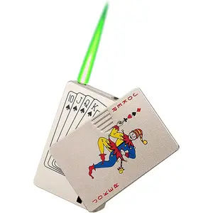 STYRKE Windproof Jet Torch Lighter Refillable Butane Green Flame Metal Poker Cool Design for Outdoor Indoor Camping BBQ Candle Gift for Men