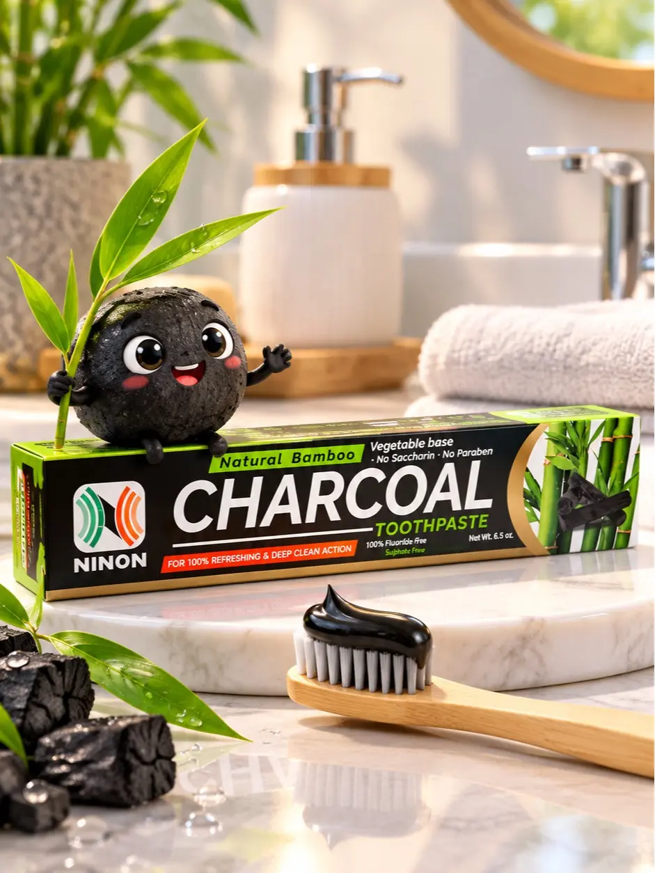 NINON Natural Bamboo Charcoal Toothpaste, 6.5 oz