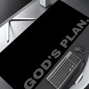 Black God's Plan Design Extra Large Gaming Mouse Pad,Aesthetic Desktop Protection Pad, Desktop Accessory, Washable Rubber Pad Non-Slip Lock Edge Multi-Size Mouse Pad Suitable For Home Office,Good Gift for Family and friends, Mousepad