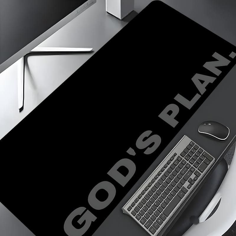 Black God's Plan Design Extra Large Gaming Mouse Pad,Aesthetic Desktop Drotection Pad,Washable Rubber Pad Non-Slip Lock Edge Multi-Size Mouse Pad Suitable For Home Office,Good Gift for Family and friends, Extended Mousepad