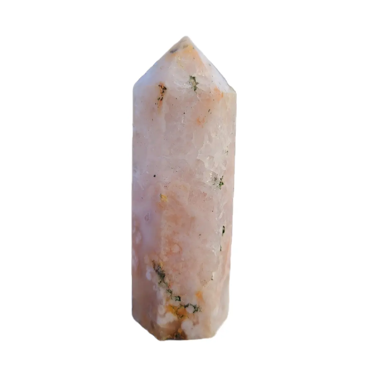 Pink Amethyst with Flower Agate Natural Crystal Tower
