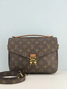 Pre-owned Monogram coated canvas with natural leather trim Shoulder Bags Louis Vuitton Monogram Canvas Pochette Metis Bag【AT0221】