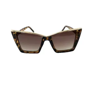 Scatenata Cat Eye Sunglasses - Polycarbonate Full Rim Gold Trim Transparent Green Tortoise Brown Nero Black UV400 Protection