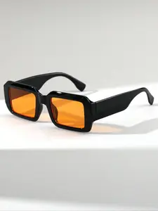 Men's Vintage Square Frame Glasses, Trendy Casual Glasses for Everyday Use, Fashion Accessories for Outdoor Activities, Trendy Vintage Sunglasses