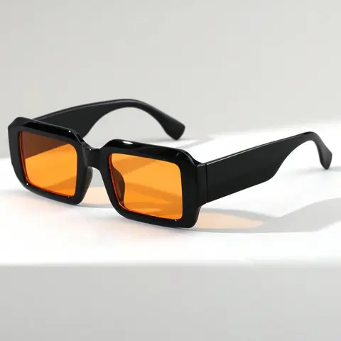 Men's Vintage Square Frame Glasses, Trendy Casual Glasses for Everyday Use, Fashion Accessories for Outdoor Activities, Trendy Vintage Sunglasses