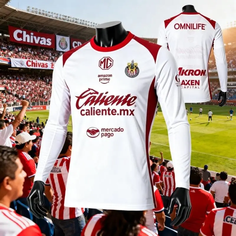 2526 Chivas CD Guadalajara Home Jersey Vintage Mexico Red  Stripe Short Sleeve Top Football Jersey LIGAMX