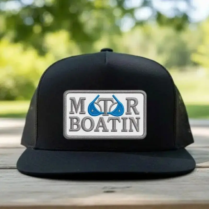Motor Boatin Embroidered Patch Trucker Hat Funny Boating Snapback Cap Lake Life Fishing Mesh Baseball Hat Unisex Gift