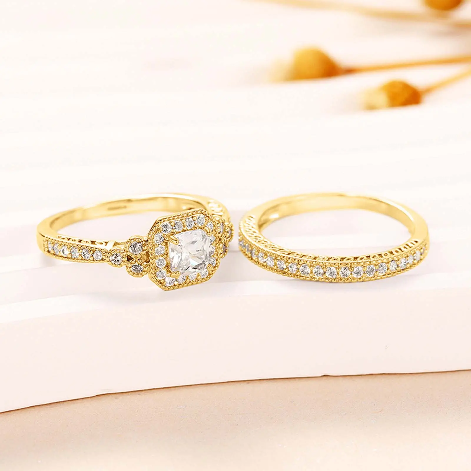 Matching Zircon Couple Rings for Him and Her Daily Wear Anniversary Gift