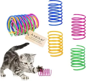 Andiker Cat Spiral Spring 12 Pc Interactive Cat Toy for Swatting, Biting, and Hunting with Colorful Springs