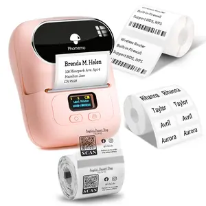 Phomemo M110 Label Makers - Barcode Label Printer Bluetooth Label Maker Portable Thermal Printer for Small Business, Address, Barcode, Logo, Clothing, Mailing, Sticker Printers for Phones & PC,