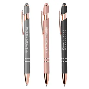 Personalized Ellipse Softy Rose Gold Metallic Stylus Pen