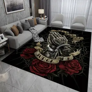 1pc Mat for Living Room Bedroom Nursery Room Outdoor Patio Garden Yard Decor Mat Home Decor Room Decor Area Mat Tapestry Gift Tattood Hands Only Gods Can Judge Me