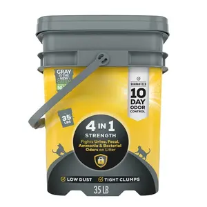 4-in-1 Clumping Cat Litter, Odor Control, Low Dust, 35 lb. Pail