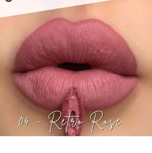 Labial Mate Lipstick Liquid Lip Makeup 04 Retro Rose Long-Lasting Rich Color Creme Texture Turquía