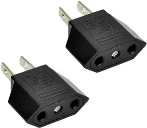 2-Pack Euro European to US Plug Adapter Converter , Travel from Europe to USA Outlet, Power Travel Adapters European to American, Canada, Mexico