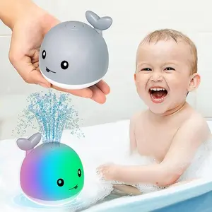 Whale Design Bath Water Sprinkler Toy, WaterSpray Toy with Light & Music for Kids, Fun WaterToy Gift Shower