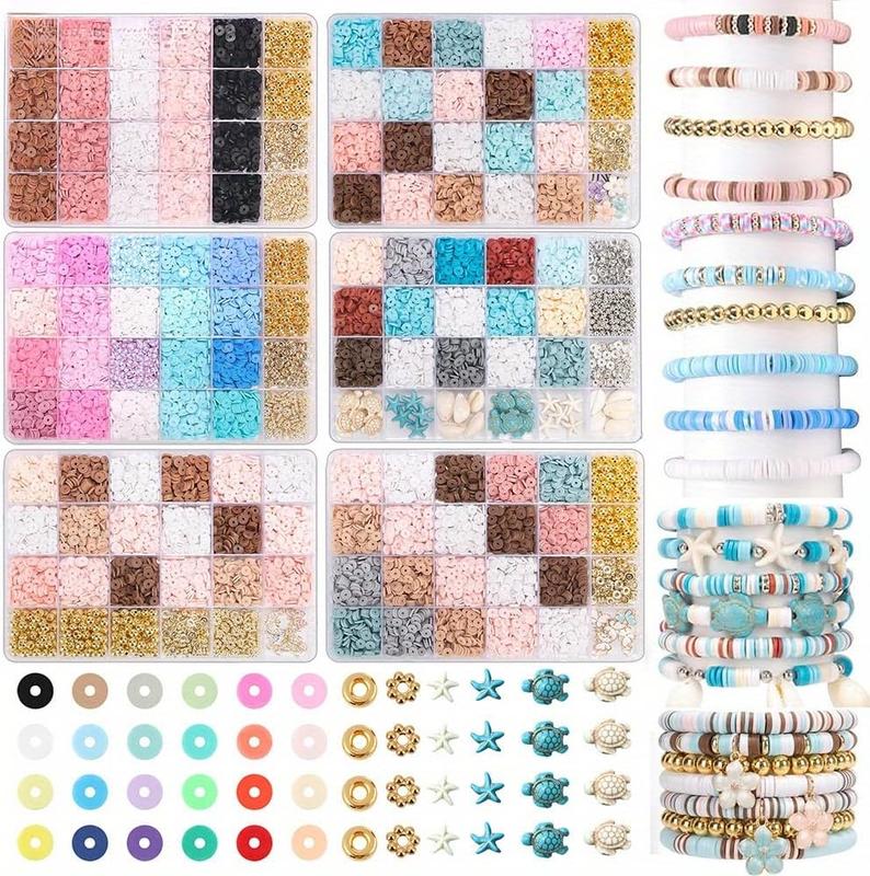 1PC 24-in-1 Bracelet Making Kit with 3160 Polymer Clay Beads and Sheets - Adult Handmade Jewelry Kit, Style1
