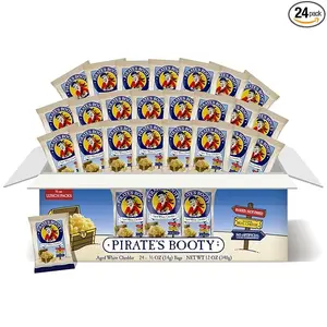 Pirate's Booty Aged White Cheddar Cheese Puffs, Gluten Free, Halloween, Healthy Kids Snacks, 0.5 Ounce (Pack of 24)