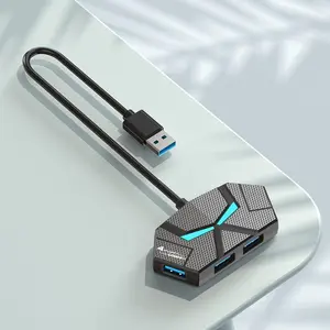USB 3.0 Hub, 4-Port USB Hub, USB Splitter, USB Extender with Power Port for Laptop, PC, , Gamepad,Flash Drive, HDD, Console, Printer, Camera,Keyborad, ,USB Fan (USB A)