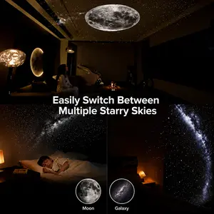 2-in-1 Galaxy Projector Night Light, USB Star Projector with Adjustable Brightness, Mini Galaxy Light Projector for Bedroom Ceiling Wall Room Decor