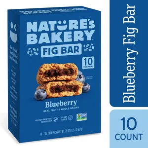 Nature's Bakery Blueberry Fig Bars – 10 Twin Packs, 2 oz Each, Whole Grain & Real Fruit, Deliciously Healthy Snack!