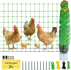 Poultry Netting Electric Fence, 41.5" H x 164' L, Portable Livestock Nets Mesh for Chickens, Ducks, Geese, Turkey, Electric Fencing for Backyards, Homesteaders, Farms, Ranches, Gardens