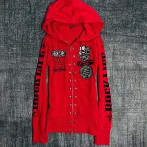 Subculture Punk Rock Diablo Shibuya Harajuku Babes Long Sleeve Sweater Jacket Skull Letter Waist Cardigan