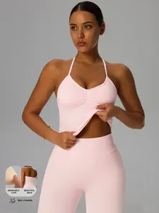 Women's Sporty Vest, V-Neck Sleeveless Tank Top, Activewear Tank Top, Breathable Yoga & Fitness Wear, Versatile Training for All Seasons
