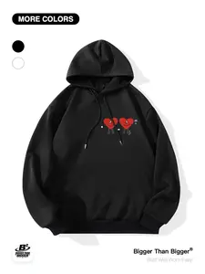 Bowl Games Halftime Show - Bunny Fan Apparel: Couple Outfits, Heart Print, Loose-fitting Hooded Sweatshirts, Casual and Breathable, Perfect for Outdoor Activities and Sports, Unisex, Trendy Sweatshirts
