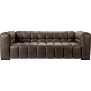 Grenoble Bonded Leather Sofa, Charcoal
