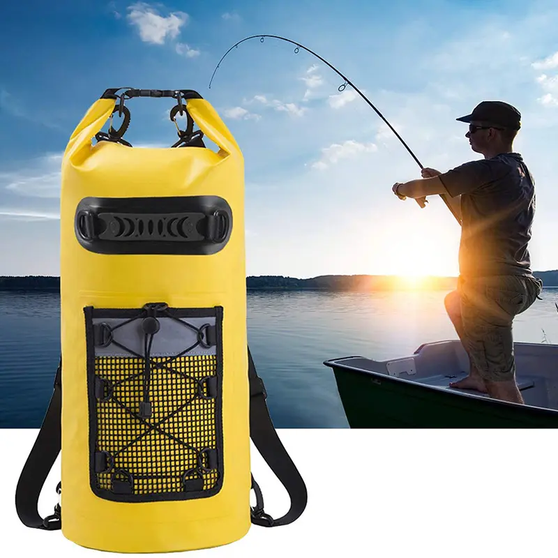 Sports and Outdoor Waterproof Bag, Swimming Bag, Rafting Bag, PVC Mesh-clamped Cloth Dry-wet Separation Waterproof Backpack