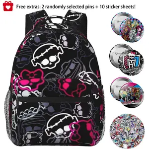Monster high Backpack for Adults Monster high dolls Backpack with Adjustable Straps, Multi Pocket Lightweight Daypack for Work Travel Camping, Monster high doll Casual Backpack Gift for Men Women