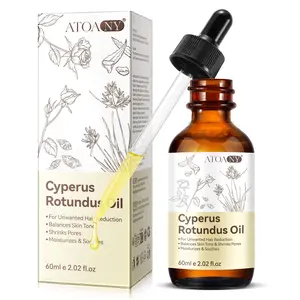ATOANY Cyperus Rotundus Hair Reduction Oil 60ml - Natural Body Hair Inhibitor, Moisturizes Skin, Balances Tone & Pores - Safe for All Skin Types Wax Beans Waxing Kit