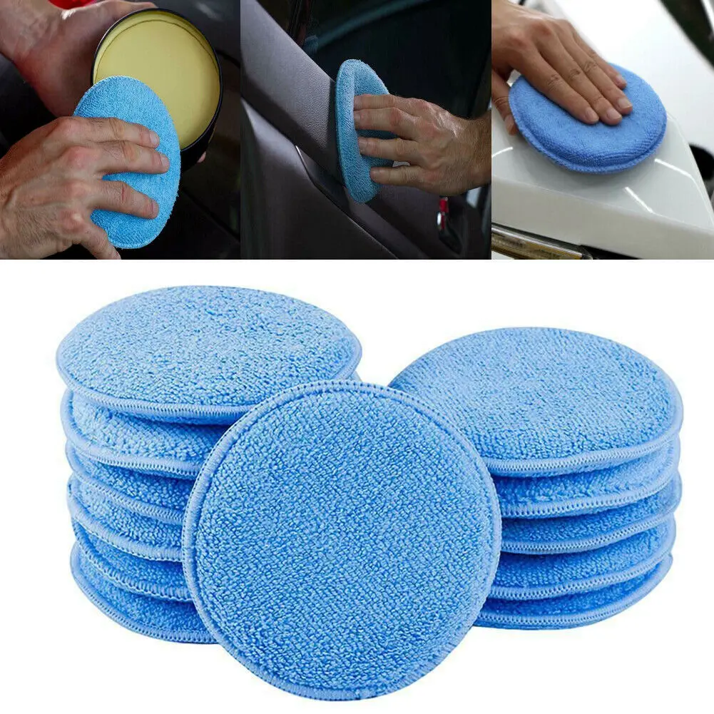 10pcs 5" Microfiber Foam Sponge Applicator Pads, Car Polisher Tool for Buffing, Waxing, Cleaning