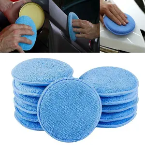 10pcs 5" Microfiber Foam Sponge Applicator Pads Car Buffing Waxing Polish Wax Cleaner