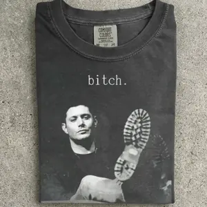 Supernatural Dean Winchester Vintage Graphic Comfort Colors T-shirt, Funny Bitch Quote Shirt, Retro Supernatural TV Show Tee, Aesthetic Black Graphic T-Shirt Trending Streetwear, Gift for Men, Gift for Women,