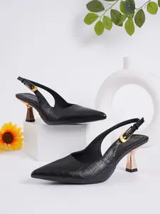 Spring Summer High-End Pointed Toe Sandals, Plain Stiletto Heel Slingback, Medium Width, Casual Women's Shoes for All Seasons, Fashionable Slingback Sandals