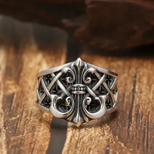 Bold Adjustable Anchor Ring  Thai Silver Gothic Jewelry for Men Punk Hip Hop Unisex Design EdgyFashion
