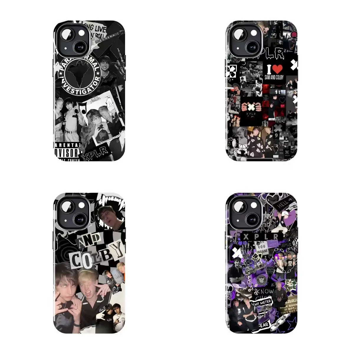 Sam & Colby XPLR Collage Smartphone Shell - Handheld Cellphone Protection Case for iPhone 11-17 Pro Max/Plus, Samsung Galaxy S23-25