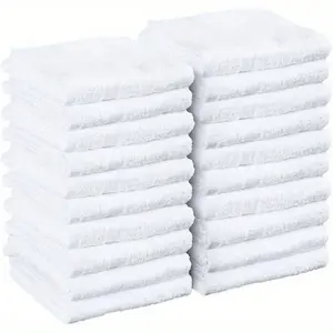 Salon Towels 100% Cotton Towel Pack Of 12 White Spa Towel in 16x27 inches.