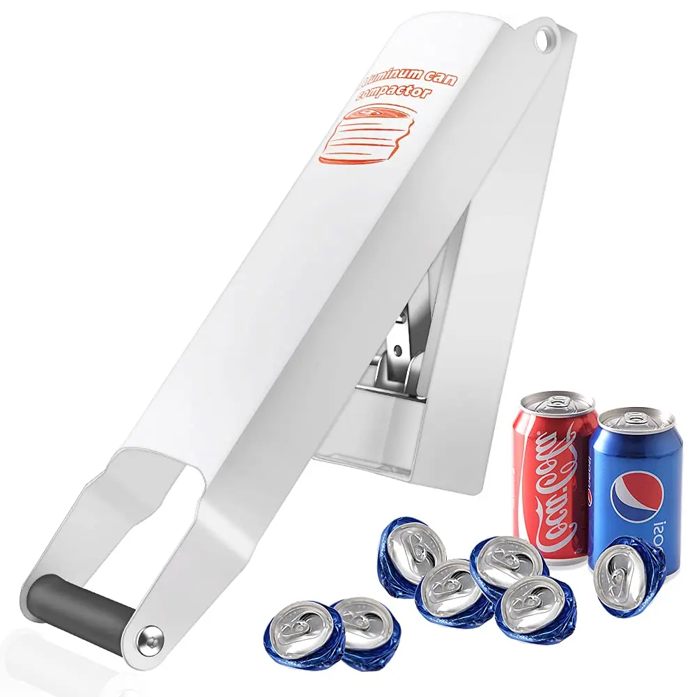 Aluminum Can Compactor White - 8/12/16oz Metal Heavy-duty Wall-mounted Smasher For Seltzer  Soda Beer Cans And Bottles Recycling