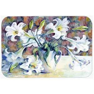 Carolines Treasures  Easter Lillies Glass Large Cutting Board