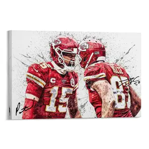 Flash Sale: Unframed Style Football Star Characters Photo Print, Chiefs Team Wall Decor Poster, 8×12 in (20×30 cm) for Living Room, Bedroom Home Decor